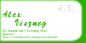 alex viszmeg business card